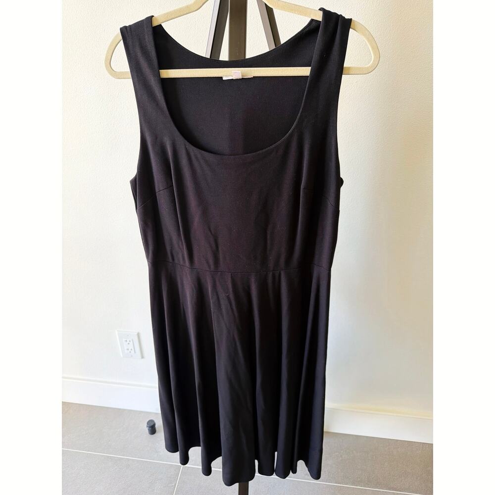 Curvy Plus Marybelle Rayon Black Scoop Neck Fit Flare Tank Dress Size 1X